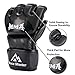 Brace Master MMA Gloves UFC Gloves Leather More Paddding for Men Women Knuckle Wrist Protection, Fingerless Sparring Gloves for Training, Kickboxing, Muay Thai, Boxing, Punching (Black, Medium)
