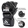 Brace-Master-MMA-Gloves-Guantes-UFC-Guantes-de-Boxeo-para-Hombres-Mujeres-Cuero-Mas-Acolchado-Saco-de-Boxeo-sin-Dedos-Guantes-para-Kickboxing-Sparring-Muay-Thai-y-Heavy-Bag