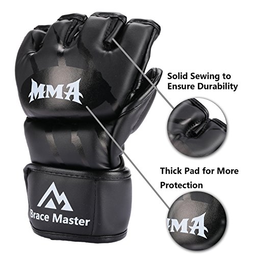 Brace Master MMA Gloves UFC Gloves Boxing Gloves for Men Women Leather