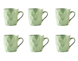 MIWARE 11 Ounce Porcelain Mugs, Set of 6, Tea and