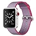 Smart Watch Band, Uitee Newest Woven Nylon Band for Apple Watch Series 38mm 3/2/1 , Comfortably Light With Fabric-Like Feel Wrist Strap Replacement with Classic Buckle (Berry Check Woven Nylon)