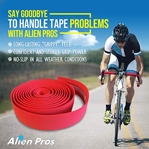 image for Alien Pros Bike Handlebar Tape EVA (Set of 2) Red - Enhance Your Bike 