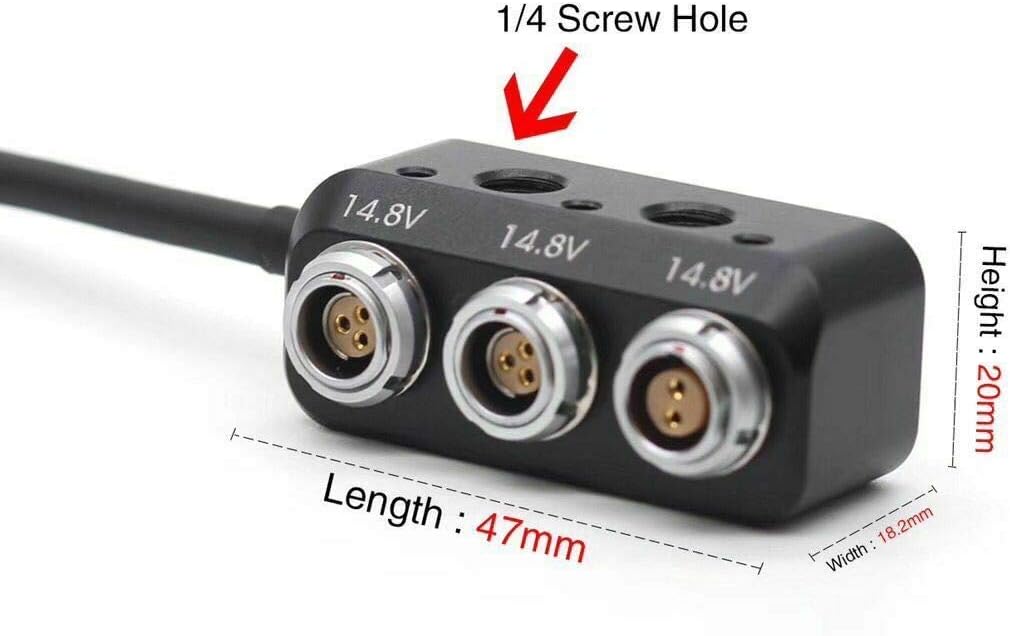 SZRMCC 1 to 3 Camera Power Splitter RS Fischer 3 Pin Male to 2X Fischer