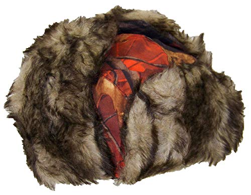 Orange Real Tree Camouflage Hunter/Trapper Winter Cap (One Size) - Thumbnail 2