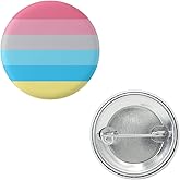 Genderflux Pride Flag Pin 1.5” Round Circle Shape Metal Button Pin Badge Pinback 1.5 inch Pin 38 mm 3.8 cm