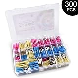 300 Pcs Heat Shrink Wire Connectors, Eventronic Waterproof Marine Electrical Wire Terminals Kit Automotive Copper Wire Electrical Connectors