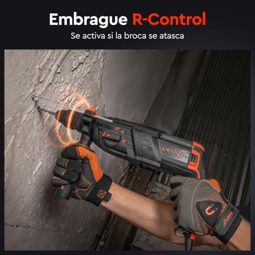 Dnipro-M SDS-Plus 880W Drill Hammer with Quick Change Chuck 2-13 mm, 3 Working Modes, 2.8J, 4850 ipm, 1150 rpm, Drilling up to 26 mm in Concrete, Case RH-100Q