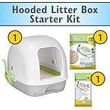 Purina Tidy Cats Hooded Litter Box System, BREEZE Hooded System Starter Kit Litter Box, Litter Pellets & Pads, 10.37 lb (00070230168689)