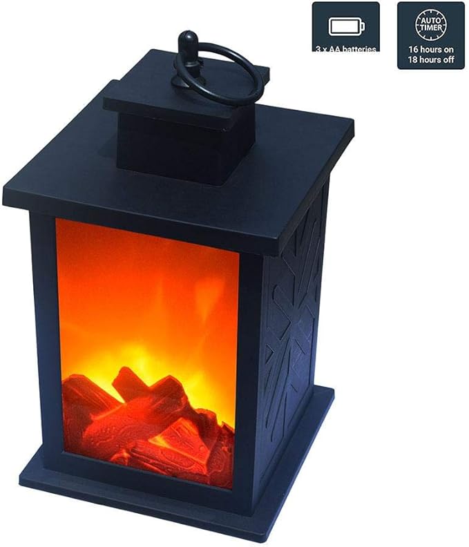 keruite LED Fireplace Lantern Light Battery Operated HandHeld