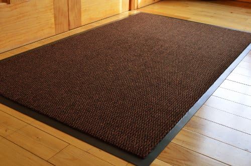 BIG EXTRA LARGE RUST/TERRACOTTA AND BLACK BARRIER MAT RUBBER EDGED HEAVY DUTY NON SLIP KITCHEN ENTRANCE HALL RUNNER RUG MATS 90 X150 CM