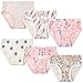 6 Pack Little Girl Underwear Cotton Fit Age 1-7, Baby Girls Panties Toddler Girl's Undies (Unicorn, 6-7 Years/Waist 18.8