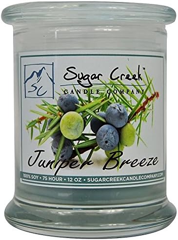 Juniper Breeze Natural Scented Soy Wax 12oz Candle. Aromatherapy Soy Candles Burn Cleaner ~ Longer ~ Non-Toxic ~ 100% Yinzer Made in USA. Used For Special Occasions - Sugar Creek Candles