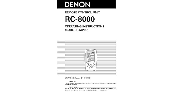 Denon Rc 8000 Remote Control Unit Owners Instruction Manual Reprint Plastic B Books Denon Rc 8000 Remote Control Unit Owners Instruction Manual Reprint Plastic B Books