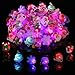 Gejoy 75 Pieces Christmas LED Rings Light Up Rings Flash Finger Rings Glow Rings for Christmas Party Supplies
