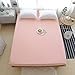BuLuTu Cotton Deep Pocket Solid Fitted Bed Sheet Queen Pink-Breathable, Premium,Durable and Comfortable,Single Fitted Sheet Without Pillowcases