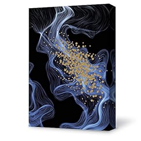 Canvas Wall Art for Living Room,Bedroom Home Decoration Gilding Abstract Artwork Ready to Hang - 12x18 inches