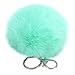 Kobwa(TM) Novelty Rabbit Fur Ball Charm Key Chain for Car Key Ring or Bag ,Mint Green with Kobwa's Keyring