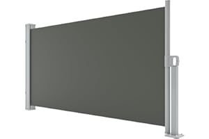 GarveeLife 71 in x138 in Retractable Side Awning for Patio, Retractable Privacy Screen Protection Awning, Waterproof & UV-Resistant Folding Privacy Divider, for Patio, Balcony and Pools, Grey