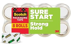 Scotch Sure Start Shipping Packaging Tape, 1.88 Inches x 54.6 Yards, 8 Rolls (3450-8)