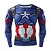 Red Plume Men's Compression Sports Shirt Cool Captain US Running Long Sleeve Tee (L, Captain)