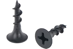 Jigreat #6 x 5/8" Drywall Screws 100pcs Black Phosphate Coated Flat Bugle Head Phillips Drive Fast Coarse Thread Screw for Wood Sheetrock Studs Gypsum Board Drywall