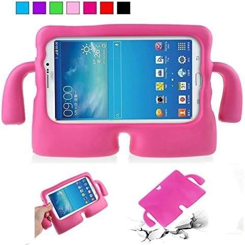 Nifly Samsung Galaxy Tab E 9.6 Kids Case,Light Weight Kids Shockproof Case with Handle Stand Cover for Samsung Tab E/Tab E Nook 9.6" 2015 Tablet(Fit WiFi/Verizon 4G LTE Version) (Tab E 9.6, Hot pink)