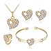 iLH Deals 4 Pcs Jewelry Sets Women Personality Rhinestone Necklace Bracelet Ring Earrings Jewelry Set Romantic Gift by ZYooh (D)
