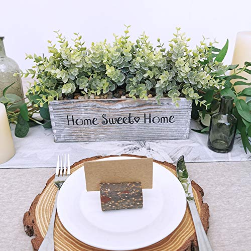1 Pcs Wooden Potted Eucalyptus Plant Greenery Arrangement Artificial