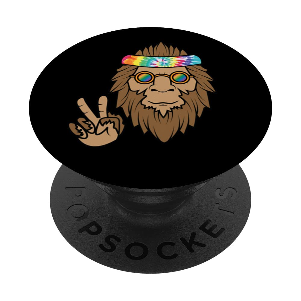 Vintage Hippie Tie Dye Peace Sign Symbol Sasquatch Bigfoot PopSockets Swappable PopGrip