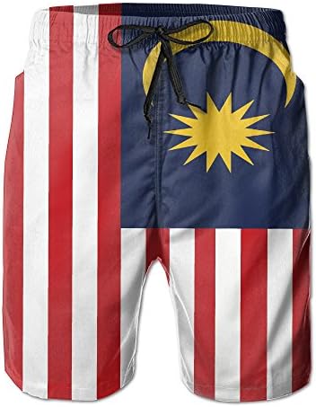 Malaysian Flag Quick Dry Men's Household Beach Shorts Pants Swimwear