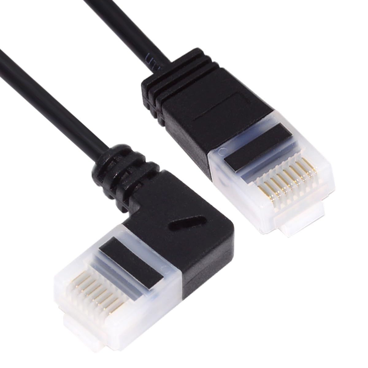 CY Ultra Thin Slim Cat6 Ethernet Cable RJ45 Right Angled UTP Network Cable Patch Cord 90 Degree Cat6a Lan for Laptop Router TV BOX