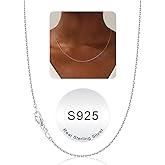 IEFWELL S925 Sterling Silver Chain Necklace for Women - 1.2 mm Sterling Silver Cable Chain, Sturdy hypoallergenic, 14/16/18/20/22/24 Inch Jewelry Gifts for Men Women