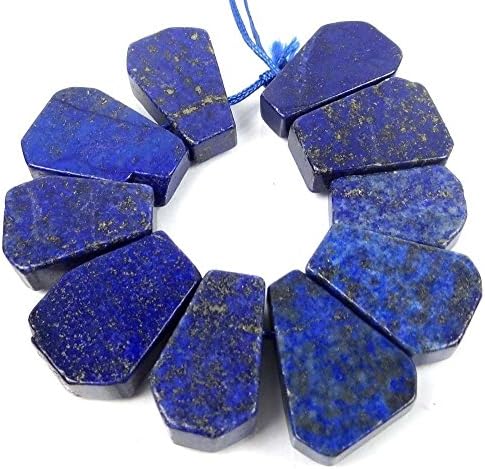 SpkBead Natural Indigo Lapis Lazuli Free form Nugget Ladder Drop Beads Jewelry Making Stone Craft (Free Photo Ebook)