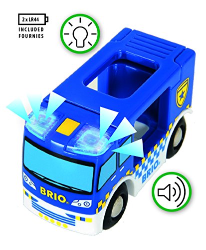 BRIO World - 33825 - Polizeiwagen mit Licht und Sound - Spielzeugzug für Kinder ab 3 Jahren – Bild 4