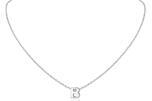 ChicSilver 925 Sterling Silver Initial Necklace for Women Dainty Letter Jewelry Personalized Gift (with Gift Box)