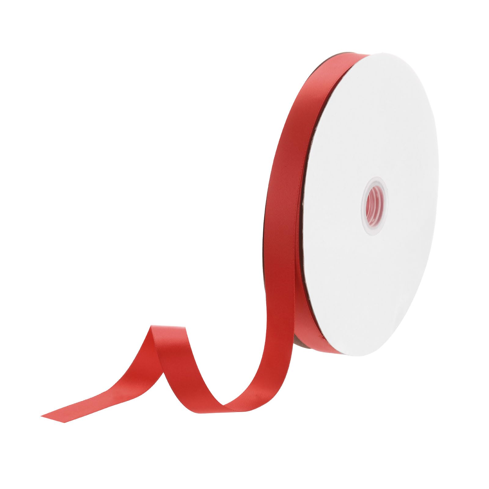 DMiotech 15mm Satin Ribbon 91m/300ft Thin Double Face Fabric Grosgrain Ribbon for Gift Wrapping Floral Hair Flower Bouquet, Bright Red