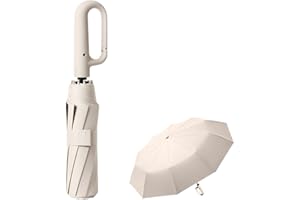 ERISED'S BIFROST Travel Folding Golf Umbrella 10 Ribs Automatic Open/Close,Lightweight Compact Portable Backpack Car Parasol Outdoor,Sun/Rain,Anti 99 UV Protection UPF 50,Men Women Carabiner Handle Design