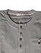 H2H Men's Double Layer Henley Shirt-Casual Long Sleeve Waffle Knit Slim Fit Gray US S/Asia M (KMTTL062)