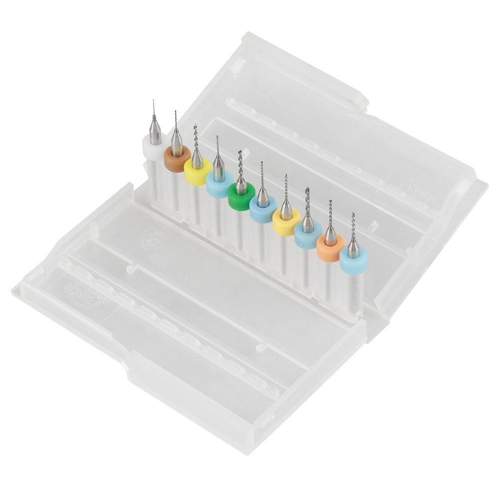 10Pcs Circuit Board Carbide Micro Drill Bits Set PCB Jewelry Making Tungsten Engraving Tool 0.3-1.2mm