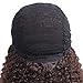 YIROO Afro Curly Wig Synthetic Fiber Lace Front Wig Kinky Curly L Part 16 inch Heat Resistant Wigs with Cap Replacement Dark Brown Color Wig For Women(16inch,#4)