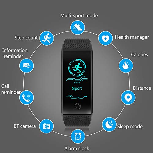 Kanzd QW18 Smart Watch Sports Fitness Activity Heart Rate Tracker Blood Pressure Watch (A) - Thumbnail 7