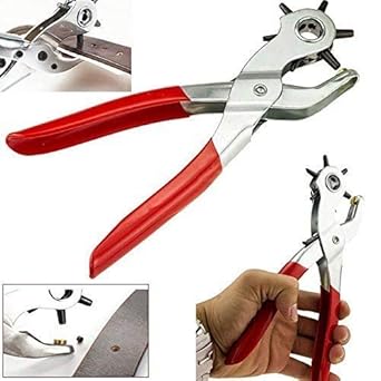 FreshDcart Revolving Leather Belt Hole Punch Plier with Multi Tool Manual Belts Puncher Maker Machine Device for Pliers and Straps