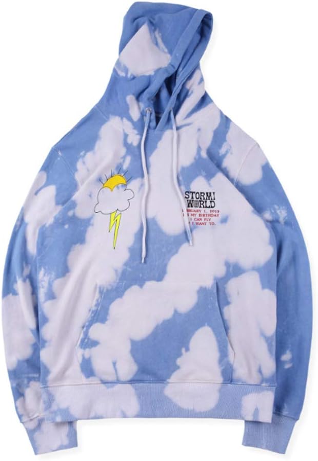 AXIN Hoodie Tie Dyeing Travis Scott Tour Astronaut Logo ASTROWORLD Hoodies 2019 Men Women Pullover Sweatshirts