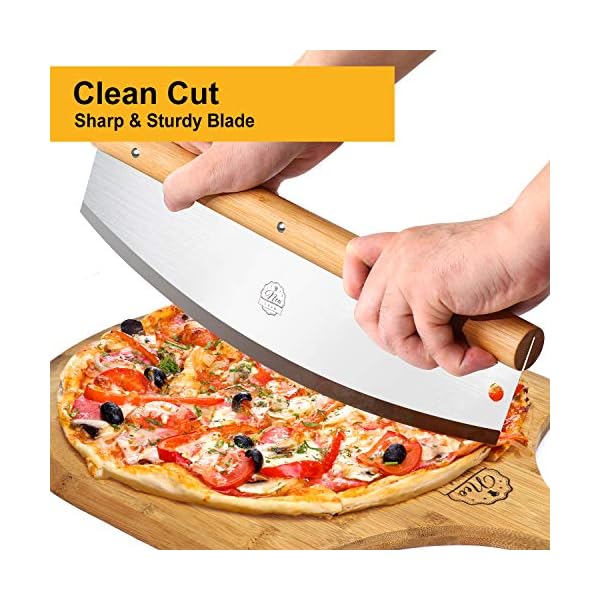 NeoCasa Black Cordierite Ceramic Coated Pizza Stone Pan Set with Bamboo