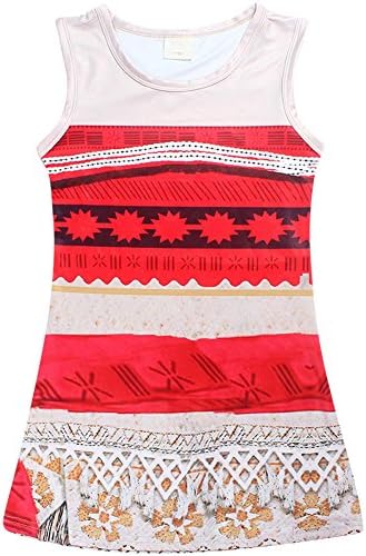 Hitmebox Little Girls Digital Print Princess Moana Dress