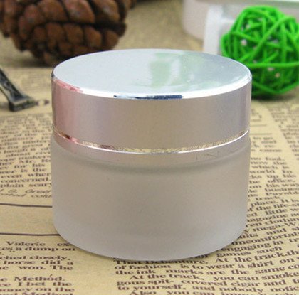 Moyishi Matte Glass 4 oz Amber Salve Jar w/ Silver Lid 4 pk