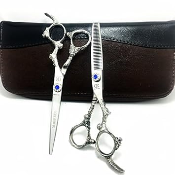 Amazon Com Professional Hair Scissors Set With Leather Storage
