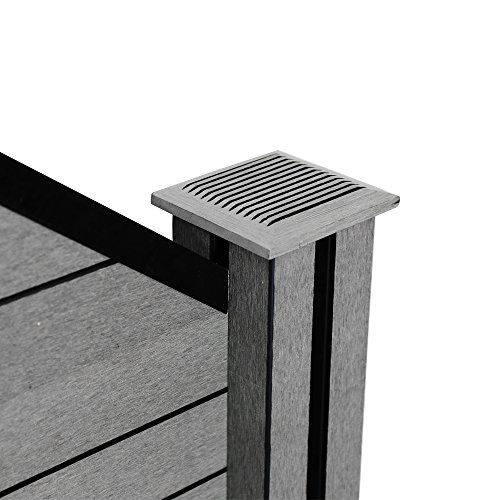 WIS Hengda®WPC Zaun Sichtschutz Aluminium Windschutz Zaunblende Quadratisch Gartensichtschutz Grau Dichtzaun Für… – Bild 6