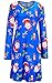 ECOWISH Women's Long Sleeve Christmas Santas Snowman Print Party Dress
