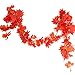 YSBER 12pcs 92 Inch Artificial Ivy Red Maple Leaf Leaves Garland Plants Vine Fake Foliage Flower Home Garden Decorations